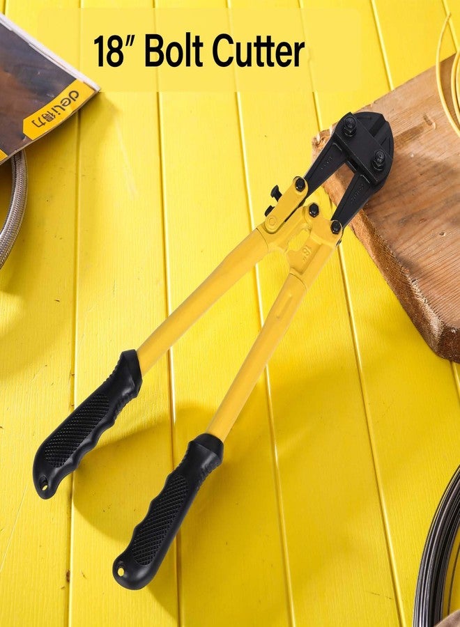 ديلي قاطع براغي ديلي DL2618 مقاس 18 بوصة، أداة قطع براغي شديدة التحمل مصنوعة من فولاذ الكروم والموليبدينوم، مزودة بغطاء عازل سميك من مادة PVC، سهلة الضبط، حافة قطع مطروقة ومقساة ومُعالجة حرارياً - Image 3